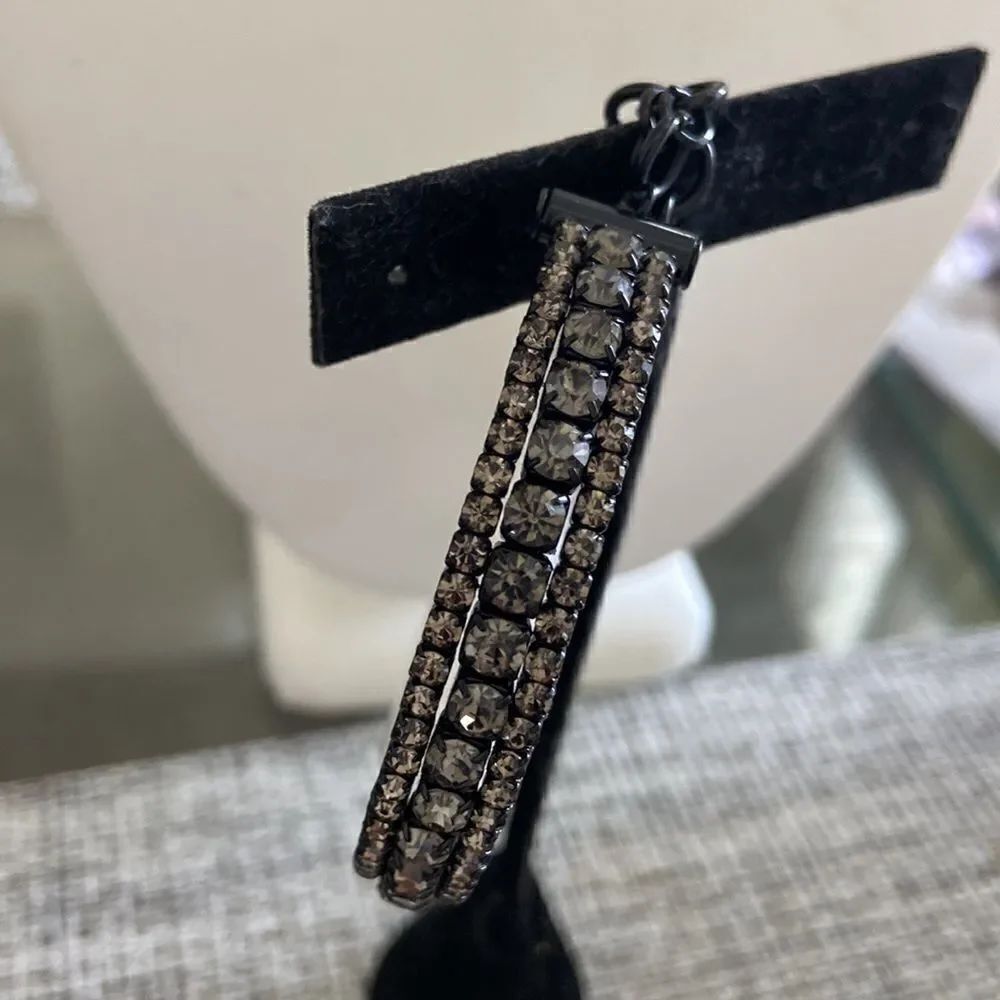 Nine West Thin Simulated Crystal Cuff Bracelet NWT